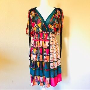 Anthropologie Maeve sheer geo print dress